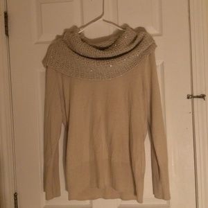 New York & Company women’s sz M sweater w/ cowl neck and some subtle sequins